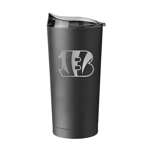 Logo Brands Cincinnati Bengals 20oz Etch Black Powder Coat Tumbler 607-S20PT-BLK-9 - main